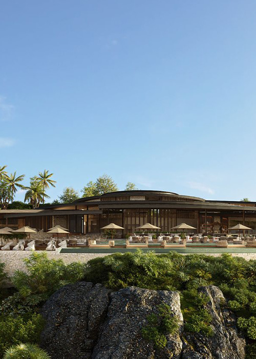 Samara Bay Clubhouse infinity pool at the cliff edge