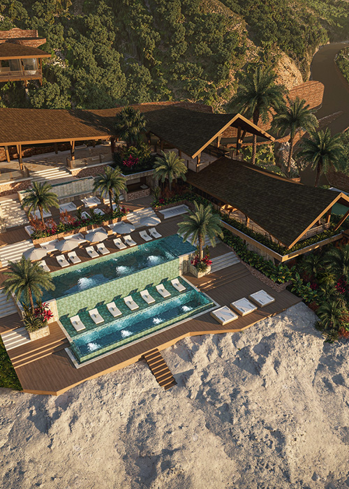 Samara Beach private cove with hillside villas